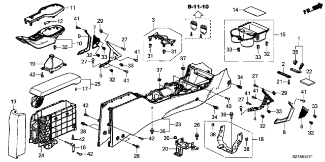 2016 Honda CR-Z Boot Set, Change Lever *NH846L* (THREAD MEDIUM GRAY) Diagram for 83414-SZT-A41ZA