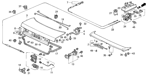 1993 Honda Accord Cushion, Tailgate Diagram for 85267-671-000