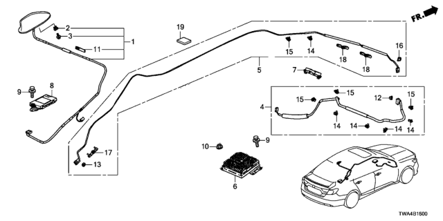 2018 Honda Accord Hybrid Tuner Unit Diagram for 39800-TVA-A11