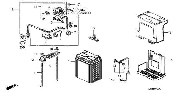 2007 Honda Fit 5 Door BASE KA 5MT Battery Diagram