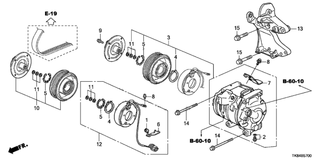 2013 Honda Odyssey A/C Compressor Diagram