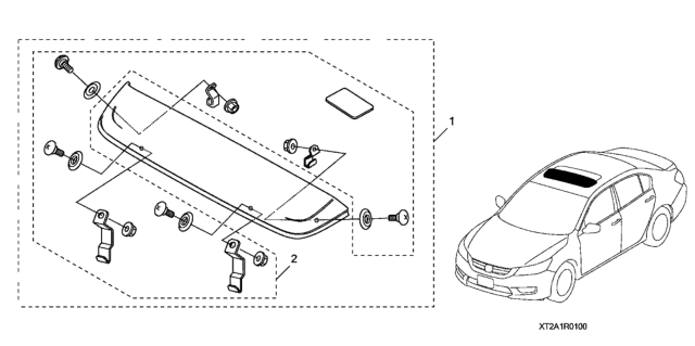 2014 Honda Accord 4 Door EX KL CVT Moonroof Visor Diagram