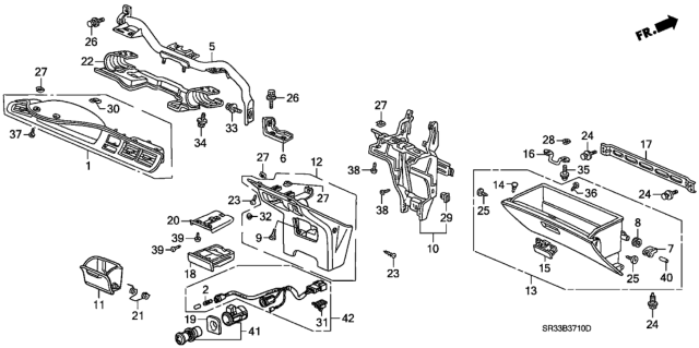 1992 Honda Civic Cover, Center (Lower) *NH167L* (GRAPHITE BLACK) Diagram for 77299-SR3-C00ZA