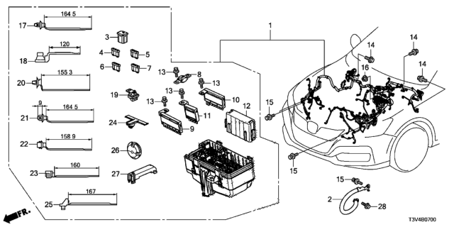 2014 Honda Accord Fuse, Multi Block Diagram for 38232-T3V-A01