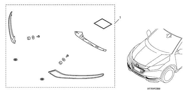 2021 Honda HR-V 5 Door EX-L (2WD) KA CVT Front Bumper Garnish Diagram