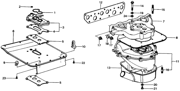 1976 Honda Civic Gasket, Heat Insulator Diagram for 16213-657-310