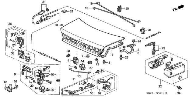 2001 Honda Accord Trunk Lid Diagram