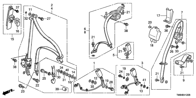 2014 Honda Insight Seat Belts Diagram