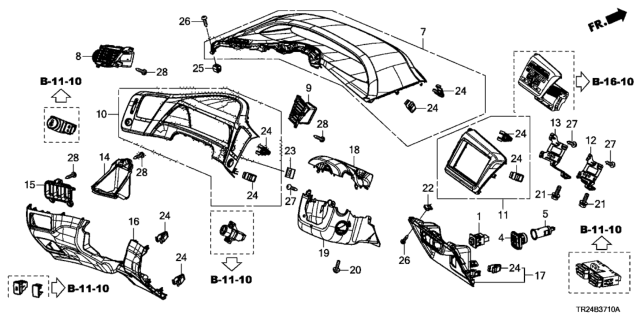 2012 Honda Civic Instrument Panel Garnish (Driver Side) Diagram