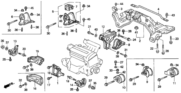 1995 Honda Del Sol Engine Mount Diagram