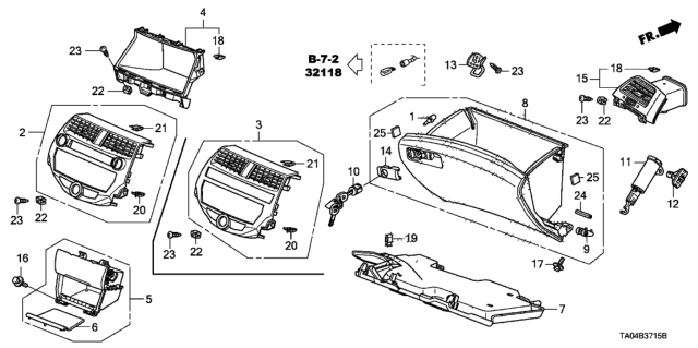 2008 Honda Accord Instrument Panel Garnish (Passenger Side) Diagram