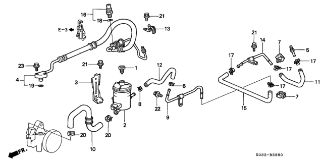1996 Honda Civic 3 Door CX KA 4AT P.S. Pipe Diagram