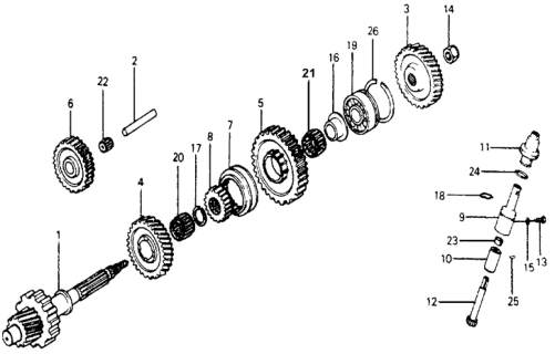 1977 Honda Accord 3 Door STD KA HMT AT Countershaft Diagram