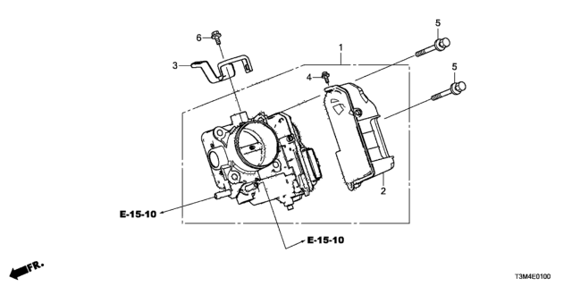 2017 Honda Accord Cover Comp,Thrott Diagram for 16405-5A2-A03