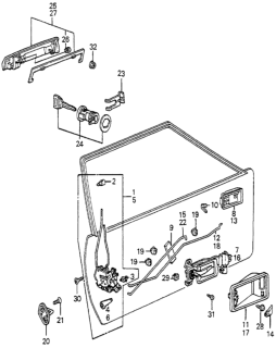 1984 Honda Accord Case, R. Inside Handle *NH1L* (BLACK) Diagram for 75516-SA5-013ZC