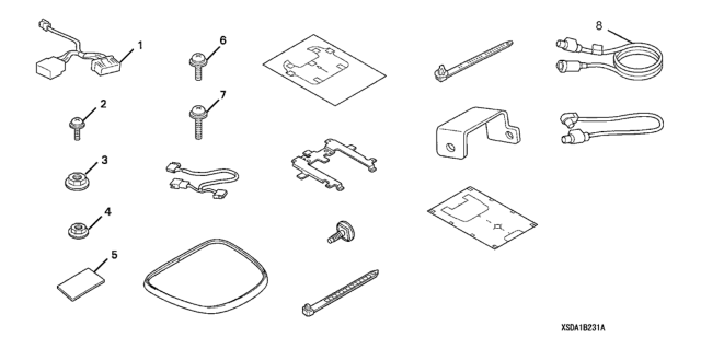 2005 Honda Accord Attachment Kit, DVD Based I-Ves Monitor Diagram for 08B23-SDA-100A