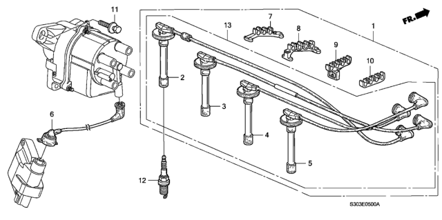 2001 Honda Prelude Wire, Resistance (No.4) Diagram for 32704-P5M-003