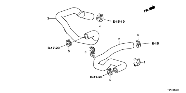 2013 Honda CR-V Hose Water,Inlet Diagram for 79721-T0G-A00