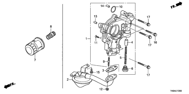 2013 Honda Fit Oil Pump - Oil Strainer Diagram