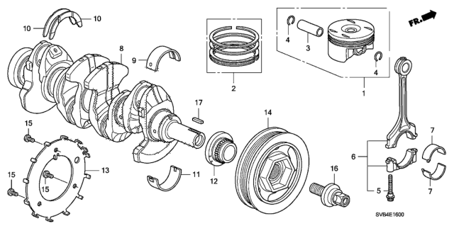 2010 Honda Civic Crankshaft - Piston (1.8L) Diagram