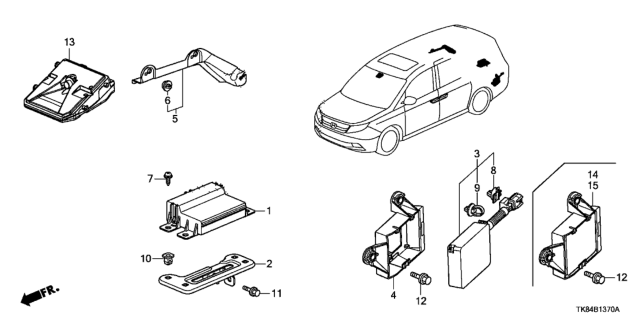 2016 Honda Odyssey 5 Door EXL (LEATHER/RES) KA 6AT BSI Unit Diagram