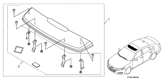 2018 Honda Accord Moonroof Visor Diagram