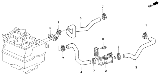 1997 Honda Odyssey Valve Assembly, Water Diagram for 79710-SX0-003