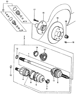 1980 Honda Civic Driveshaft - Front Brake Disk Diagram
