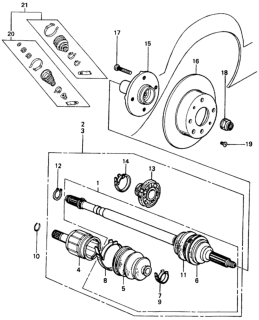 1983 Honda Civic Hub, Front Diagram for 44610-SA0-010