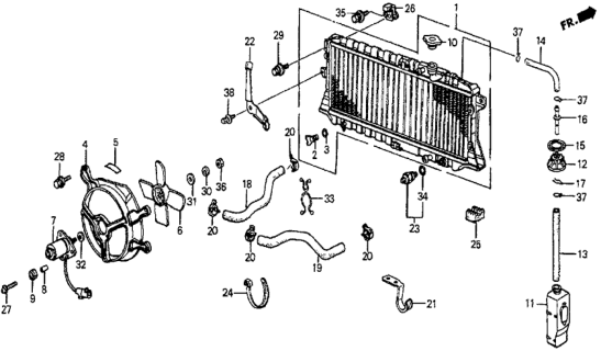 1983 Honda Prelude Radiator Diagram