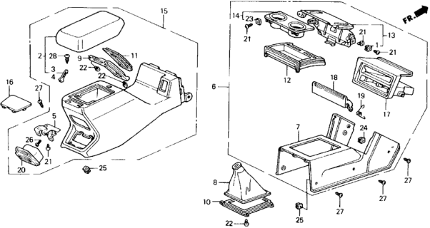 1989 Honda Accord Arm, Passenger Side Stopper Diagram for 83406-SE5-A90