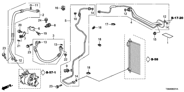 2012 Honda Civic Pipe Assembly Aircon Diagram for 80320-TS9-A02