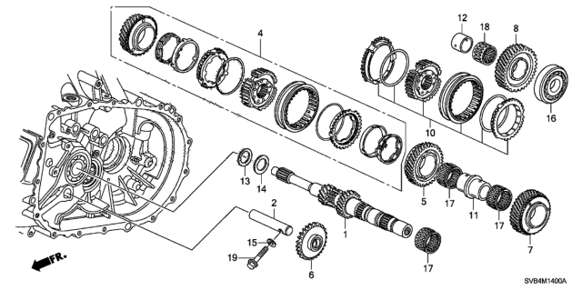 2010 Honda Civic MT Mainshaft (2.0L) Diagram