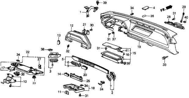 1984 Honda CRX Instrument Panel Diagram