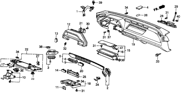 1987 Honda CRX Pocket Assembly, Center (Off Black) Diagram for 66410-SB2-671ZD