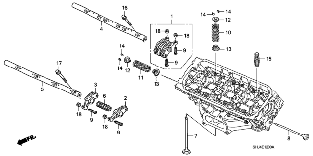 2005 Honda Odyssey 5 Door EX KA 5AT Valve - Rocker Arm (Front) Diagram