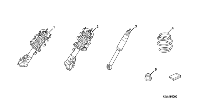 2009 Honda Civic 2 Door EX-L KA 5AT Suspension Kit Diagram