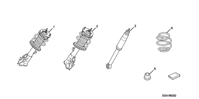 2009 Honda Civic Damper Assy., RR. Diagram for 08W60-SVB-1M0C1