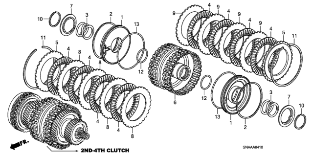 2009 Honda Civic AT Clutch (2nd-4th) Diagram