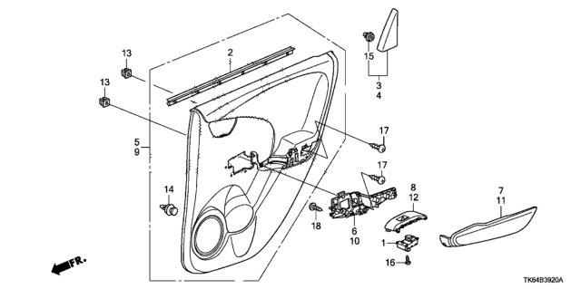 2011 Honda Fit Rear Door Lining Diagram