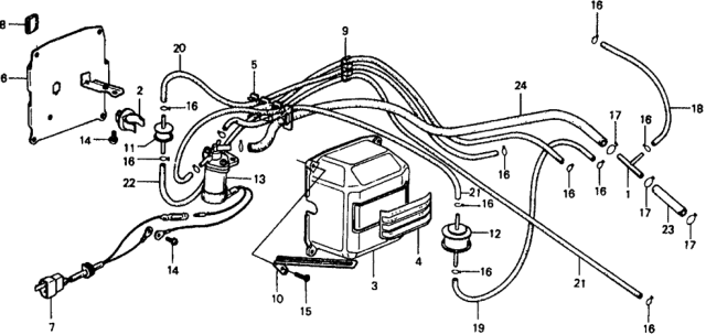 1978 Honda Civic Label, Control Box Diagram for 36022-663-670