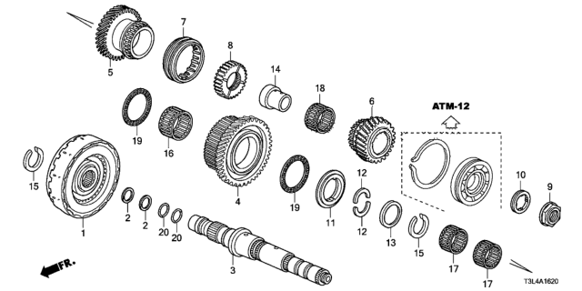 2015 Honda Accord AT Third Shaft - Clutch (4th) Diagram