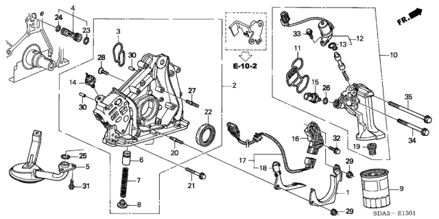 2004 Honda Accord Oil Pump (V6) Diagram