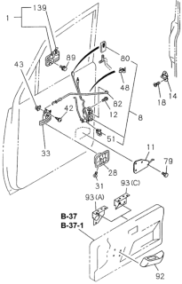 1996 Honda Passport Lock, L. FR. Diagram for 8-97153-066-1