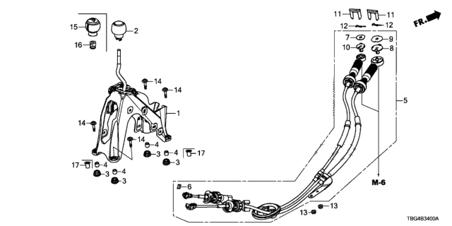 2017 Honda Civic Shift Lever Diagram