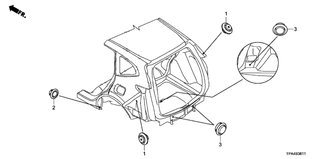 2020 Honda CR-V Hybrid 5 Door LX (HYBRID) KA CVT Grommet (Rear) Diagram