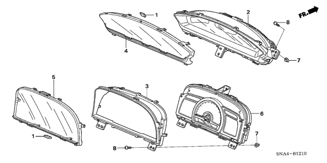 2007 Honda Civic Meter Assembly (Northland Silver) Diagram for 78220-SNA-L03