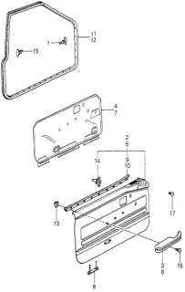 1981 Honda Accord Front Door Lining Diagram