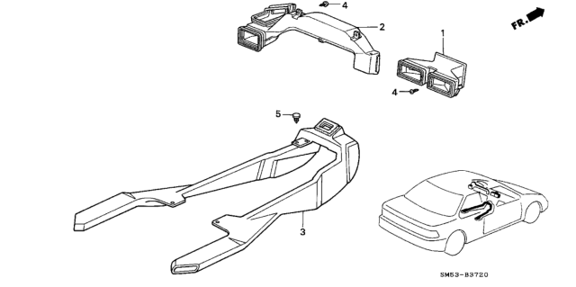 1993 Honda Accord Ventilation - Duct Diagram