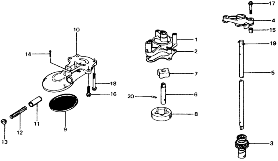 1976 Honda Civic Spring, Relief Valve Diagram for 15232-634-000